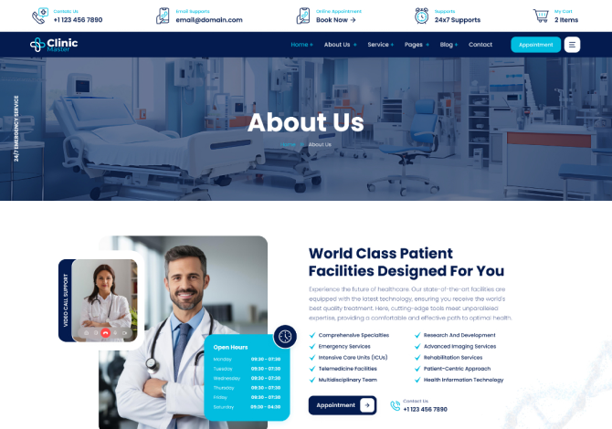 Modern hospital facility